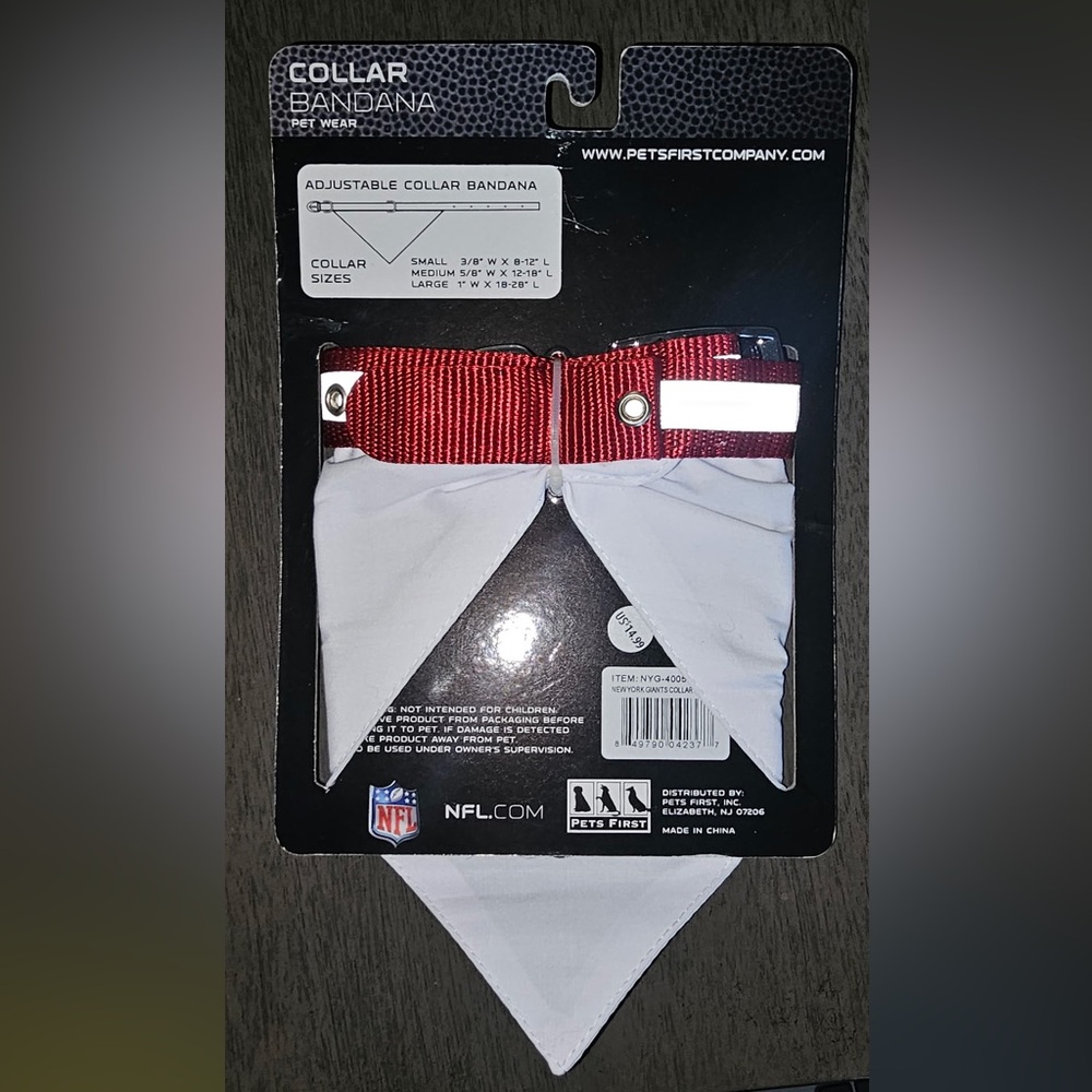 Pets First New York Giants Collar Bandana (L) - Picture 2 of 2